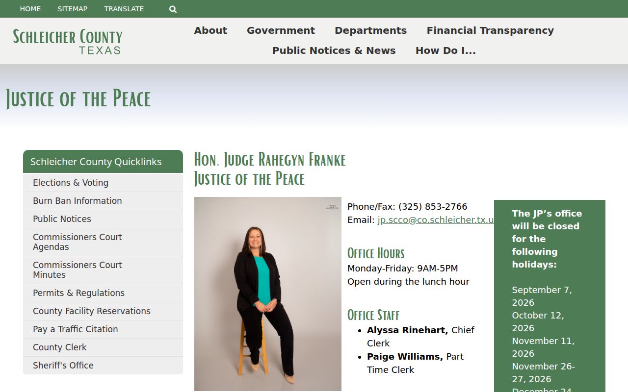 Schleicher County criminal citation Justice Court records